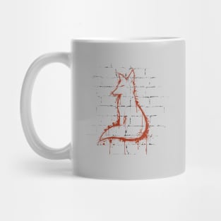 Urban Graffiti Street Art Fox Silhouette Mug